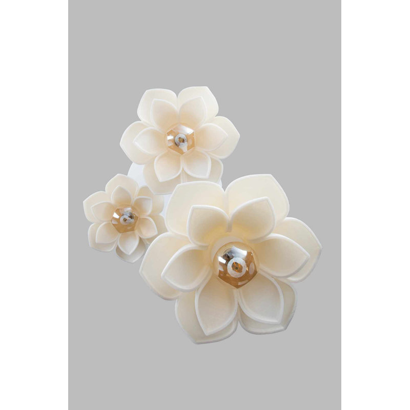Lustre, 9.84" H x 9.84" W x 7.28" D, Trois lumières, Blanc