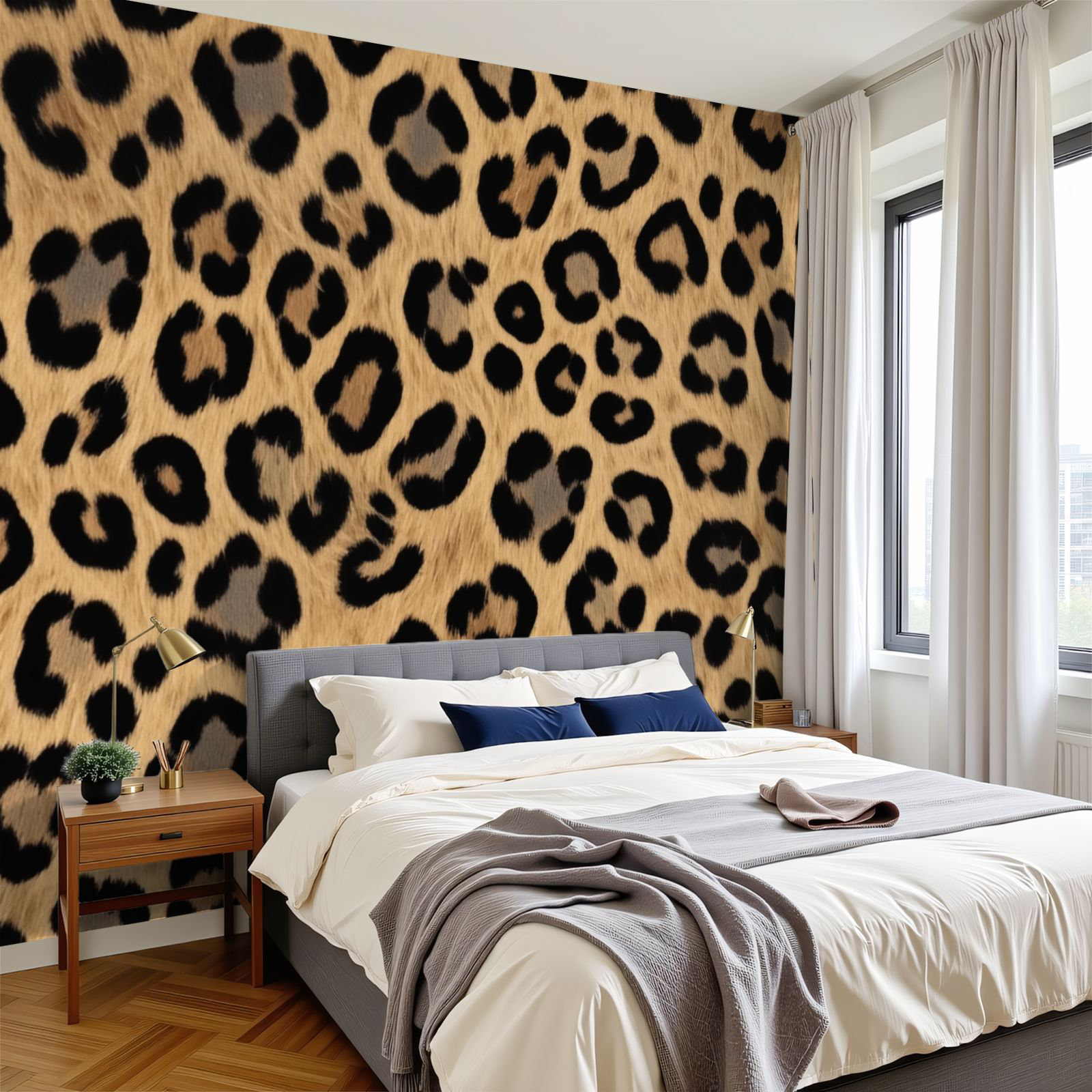 Red Barrel Studio Peel and Stick Wallpaper Leopard Print Golden Brown ...