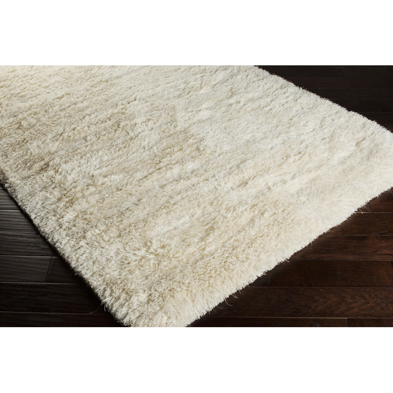 Tapis crème tissé à la main Ahniya, Rectangle 5 pi x 8 pi