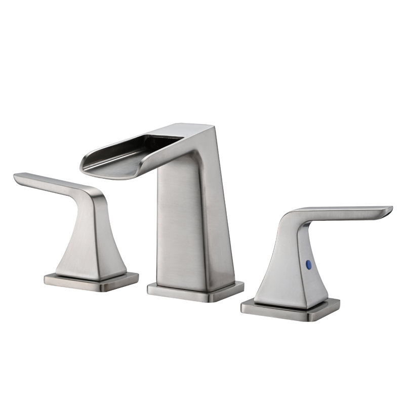 Widespread 2-handle Bathroom Faucet with Drain Assembly, Brushed Nickel