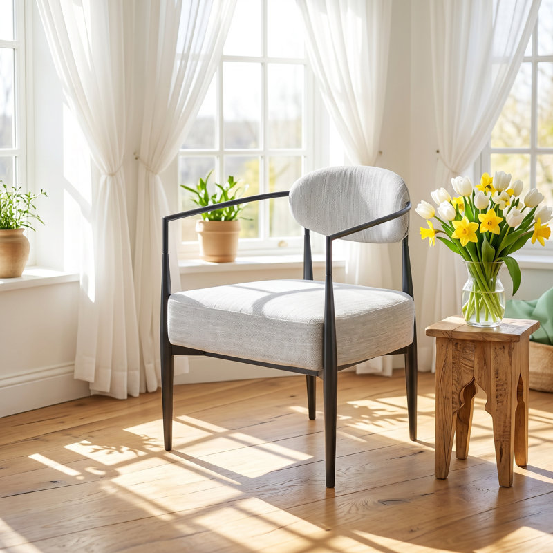 Fauteuil d'appoint rembourré Mid-Century, Noir