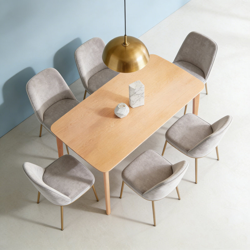 Table de cuisine rectangulaire, table de salle à manger en bois