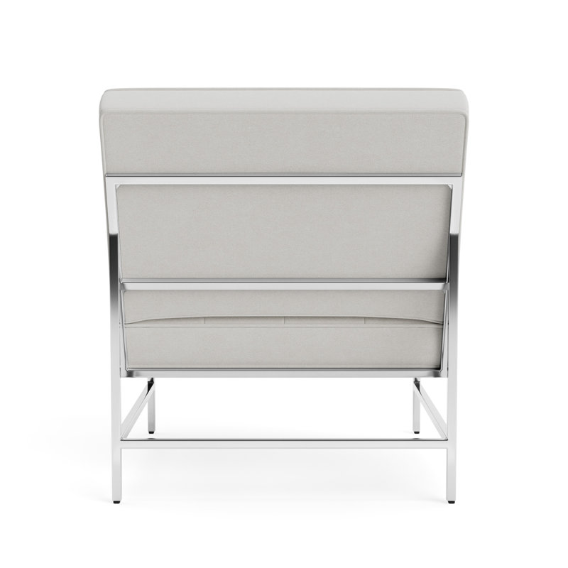 Major Chair, Performance Velvet - Silver, Polished Stainless Steel
