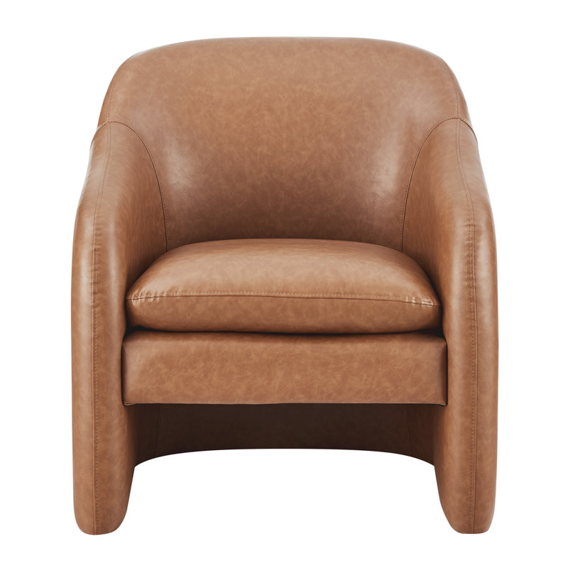 Wilene Faux Leather Barrel Chair