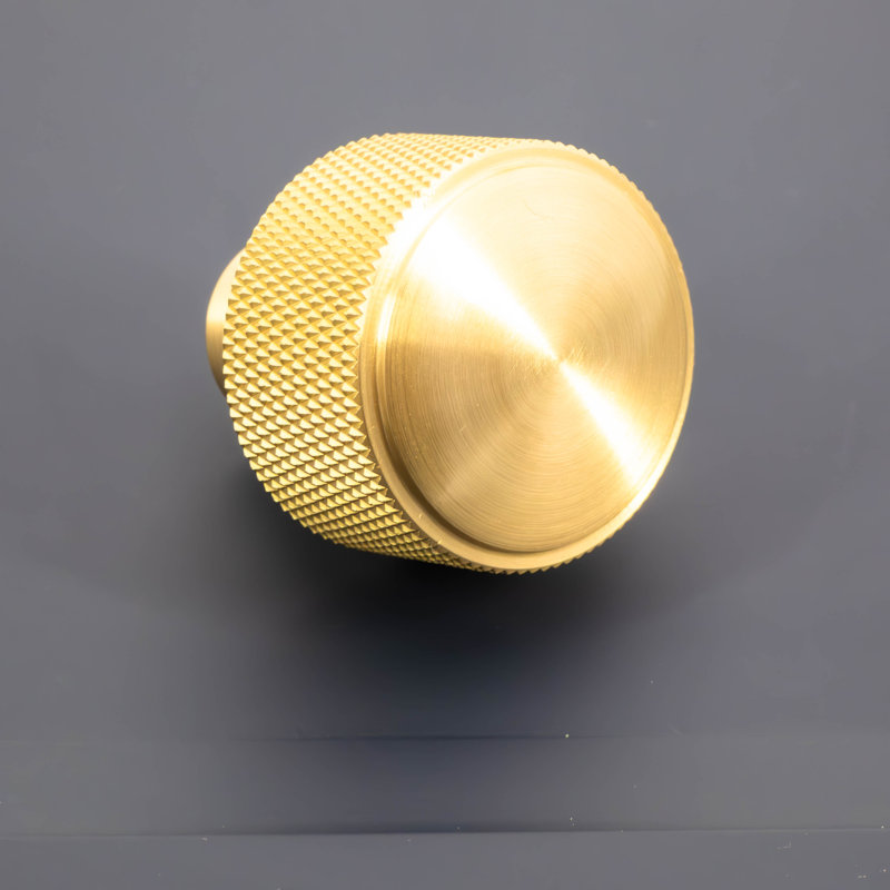 Round Cabinet Knob with Knurled Edge