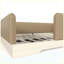 Lit pleine grandeur pour enfants Montessori avec garde-corps amovibles, similicuir, brun