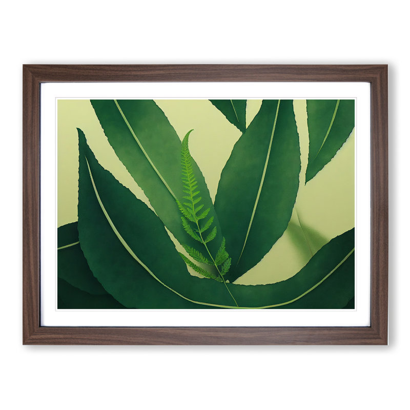 Spirited Leaf - Framed Print, Walnut Framed, 34cm H x 46cm W x 2cm D