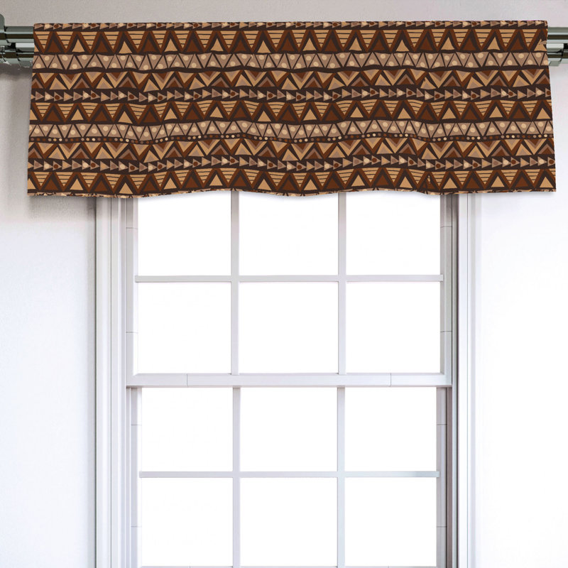 Sateen Geometric Ruffled Window Valance