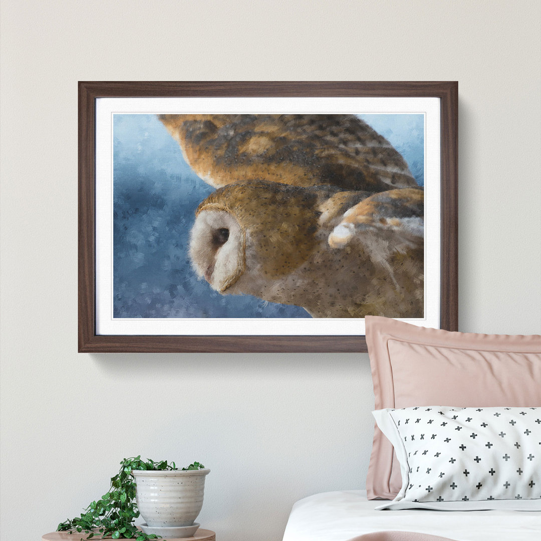 Barn Owl In The Snow - Picture Frame Painting