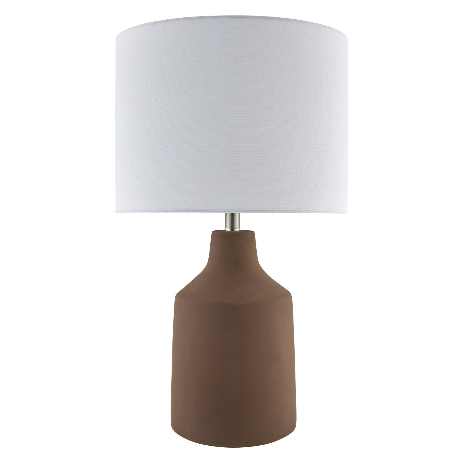 Lockwood Concrete Table Lamp with Linen Shade , Brown, White