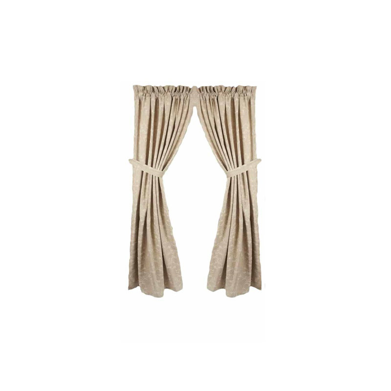 Castleberry Cotton Room Darkening Curtain Pair, 63" W x 72" L, Cream