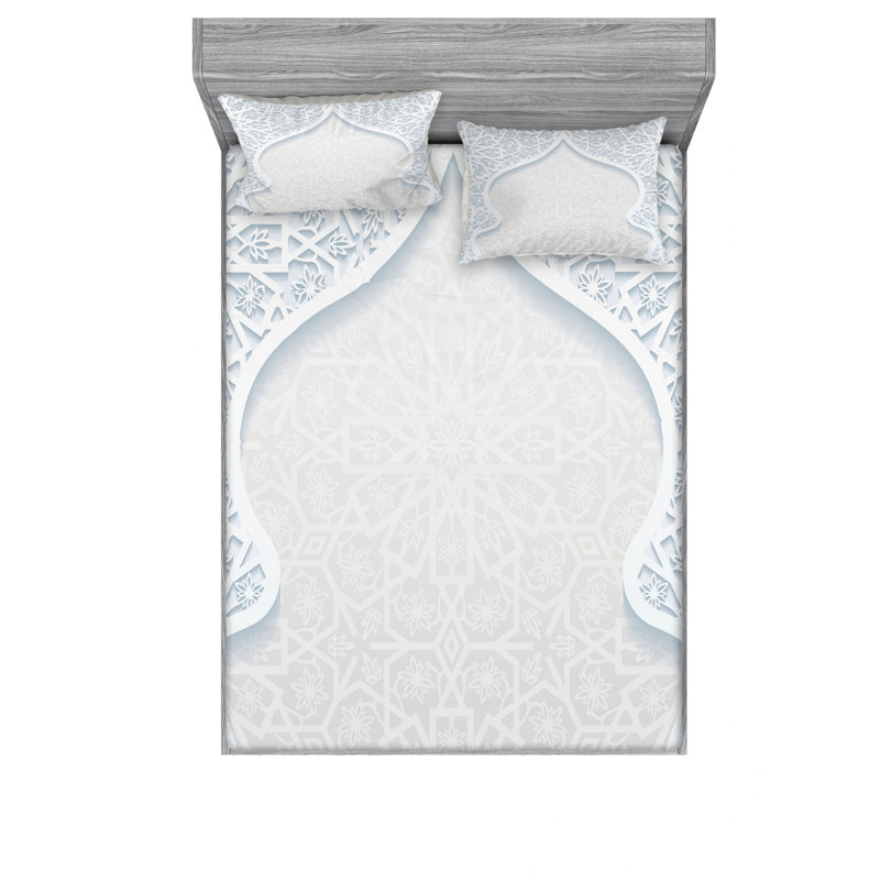 Microfiber Floral Sheet Set, Queen Sheet Set with Fitted Sheet