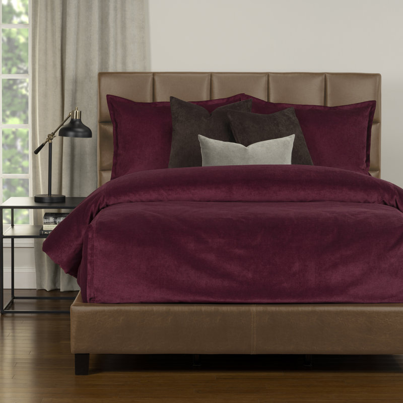 Full Wine Velvet Down-Alternative Comforter Set