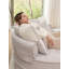 Fauteuil demi-tonneau d'appoint surdimensionné avec 5 coussins en chenille rembourrée avec canapé et repose-pieds pour salon / chambre à coucher / salle de lecture / chambre d'amis-155837937