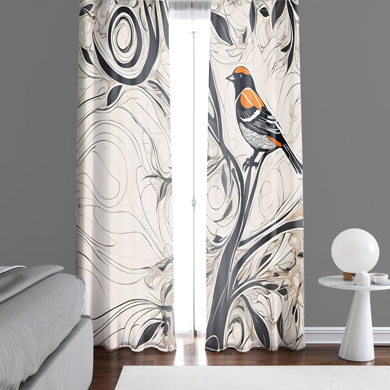 Paire de rideaux semi-transparents en polyester Haristina, L 20 po x L 52 po