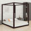 Lit plateforme moderne à baldaquin en bois, tête de lit tapissier pour un sommeil confortable-129390415-129390417