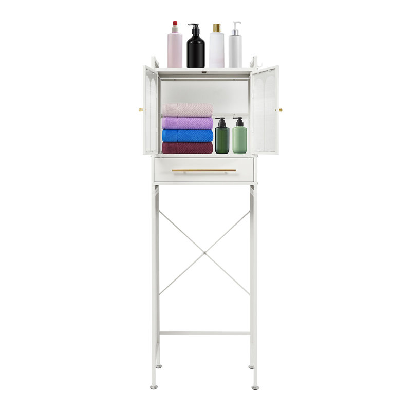Organisateur de salle de bain sur pied, Blanc