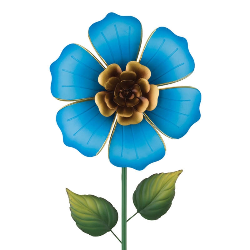 Flower Spinner Stake - Blue