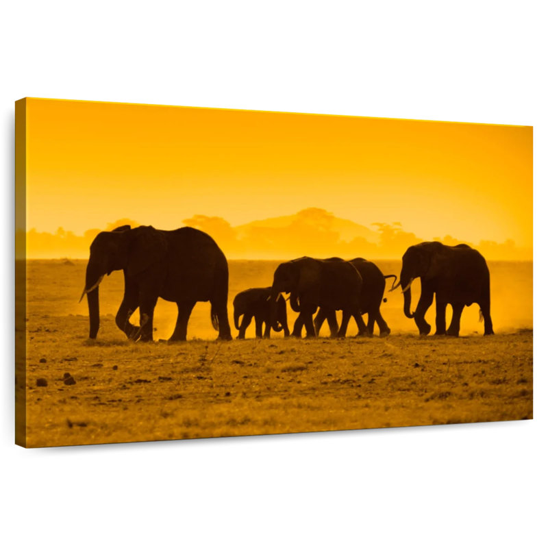 Crowle African Elephant Silhouettes, 16" H x 24" W