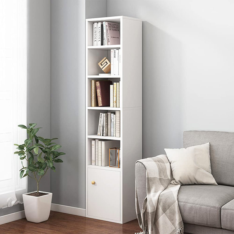 Bibliothèque de rangement Vonita, Blanc, (7 tablettes) H 70,87 po x l 12,99 po x P 11,81 po