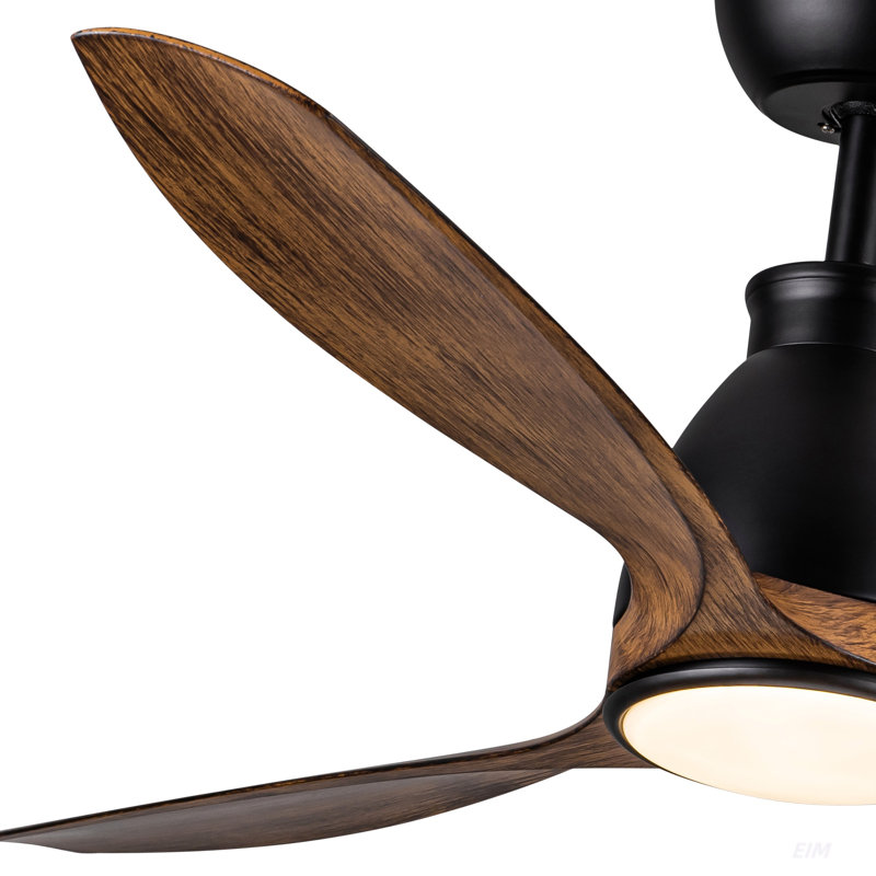 Ventilateur de plafond d'intérieur de 52 pouces avec lumière DEL, Noir