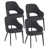 Modern Black Faux Leather/Metal Dining Chair, 4pk