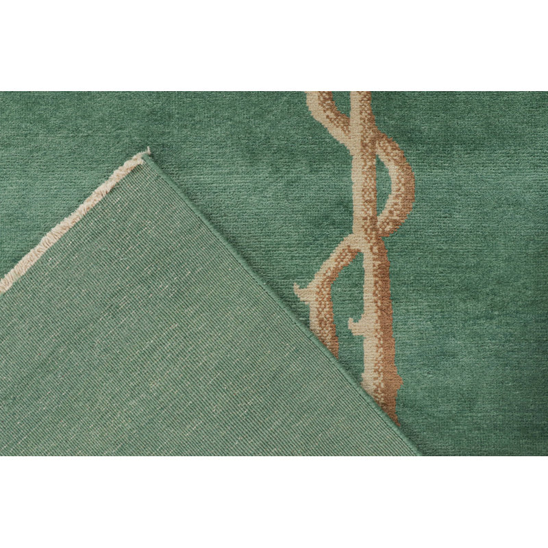 Hand Knotted Wool Floral Area Rug, Rectangle 13' x 19'