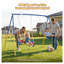 Heavy-Duty Metal Swing Set with Saucer and Belt Swings, Blue, 330 lbs Capacity