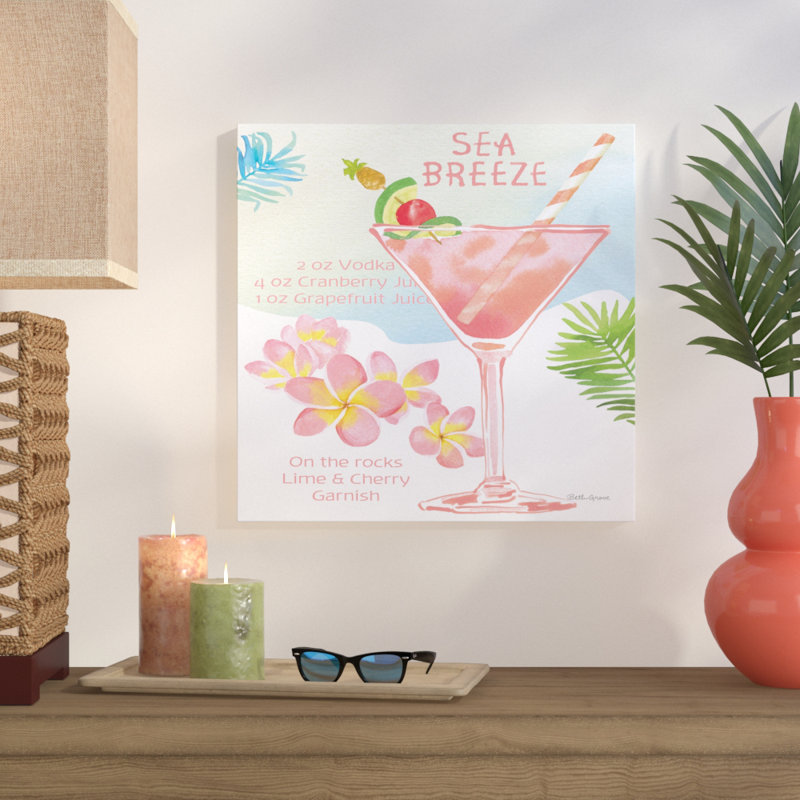 « tropical escapade iv », reproduction sur toile, H 28 po x l 28 po x P 1,5 po, Toile tendue