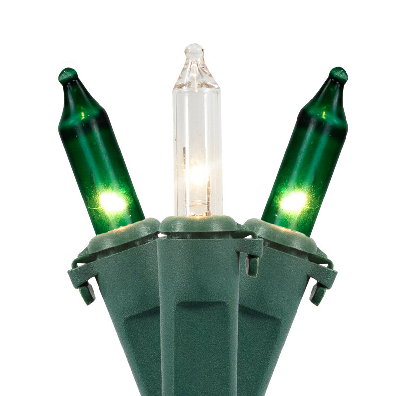 Mini ensemble de lumières de Noël - fil vert, 135", Vert/transparent
