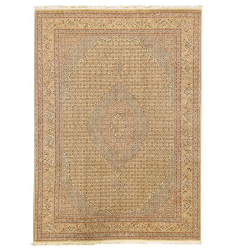Tapis doré de haute qualité noué à la main