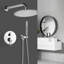 Système de douche rond moderne, pomme de douche à pluie avec douchette, ensemble de robinet de douche-114847419