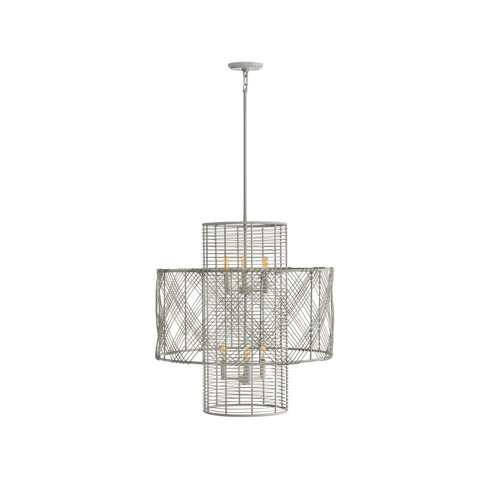 Brooke 6 - Light Metal Tiered Chandelier, Polished Chrome