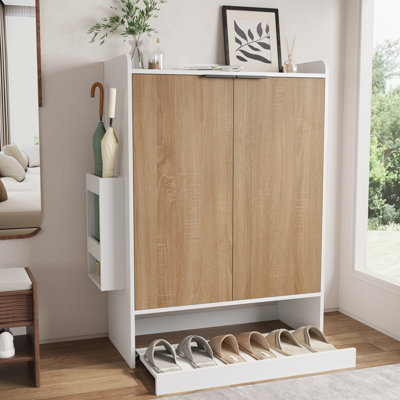 Range-chaussures multifonctionnel à 6 niveaux avec porte-parapluies pour le rangement