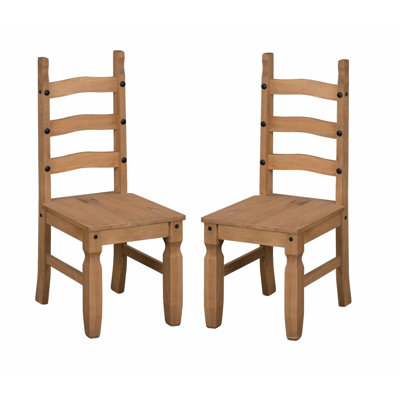 Bridewell 46 cm H Solid Wood Ladder Back Side Chair in Brown