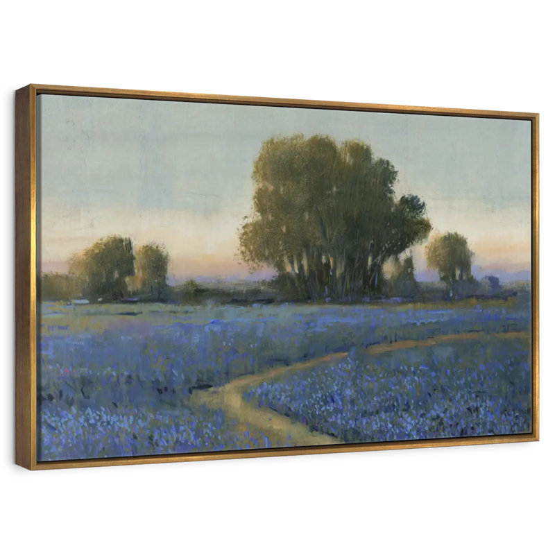 Blue Bonnet Field I, 43" X 29", Floating Frame Gold
