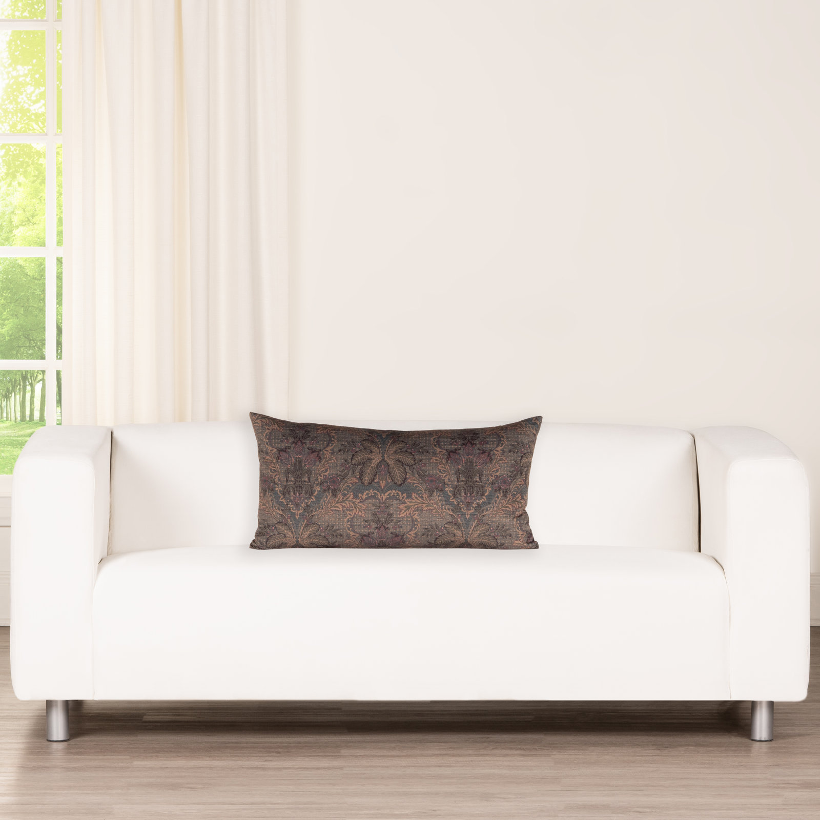 Oakden Checkered Throw Pillow, Polyester, Rectangle 14"H x 26"W