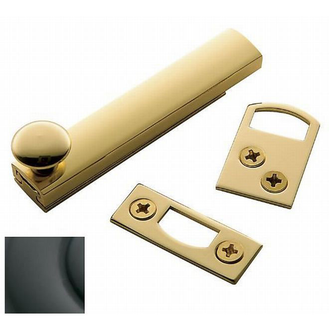 Surface Bolt, Satin Black, 0.8" H x 2.5" W x 0.8" D