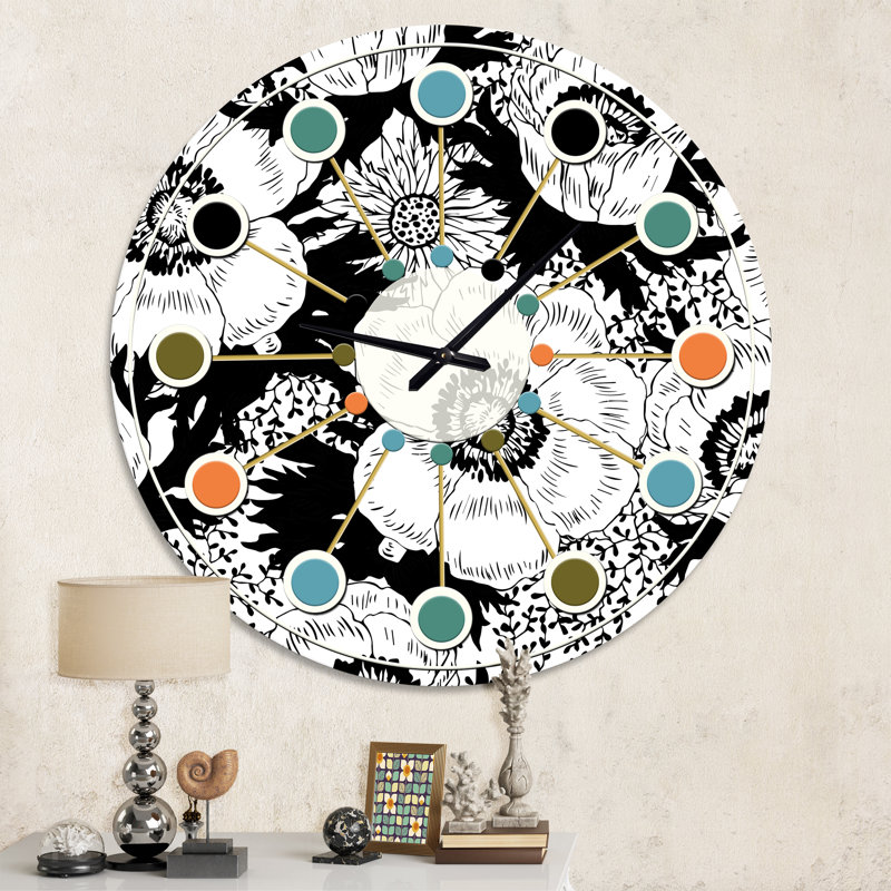 Horloge murale rétro Mid-Century, Moyenne
