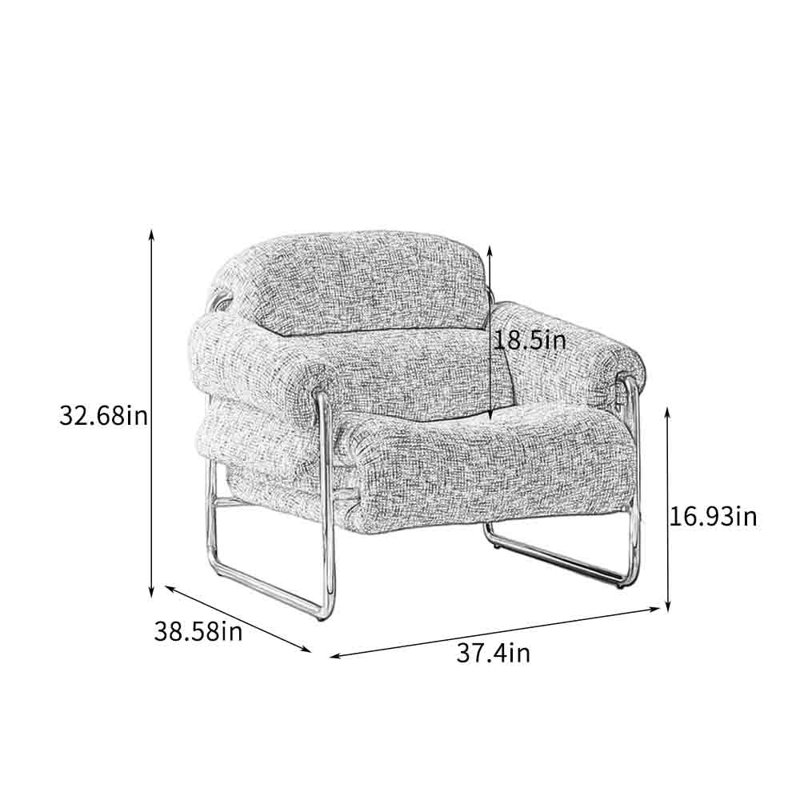 Chaise de loisir simple style Mid-Century., Rouge