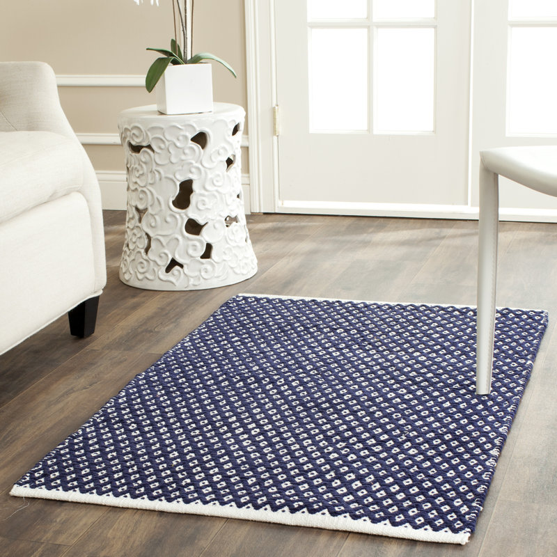 Mckenna Geometric Cotton Hand Woven Area Rug, Rectangle 122 x 183 cm