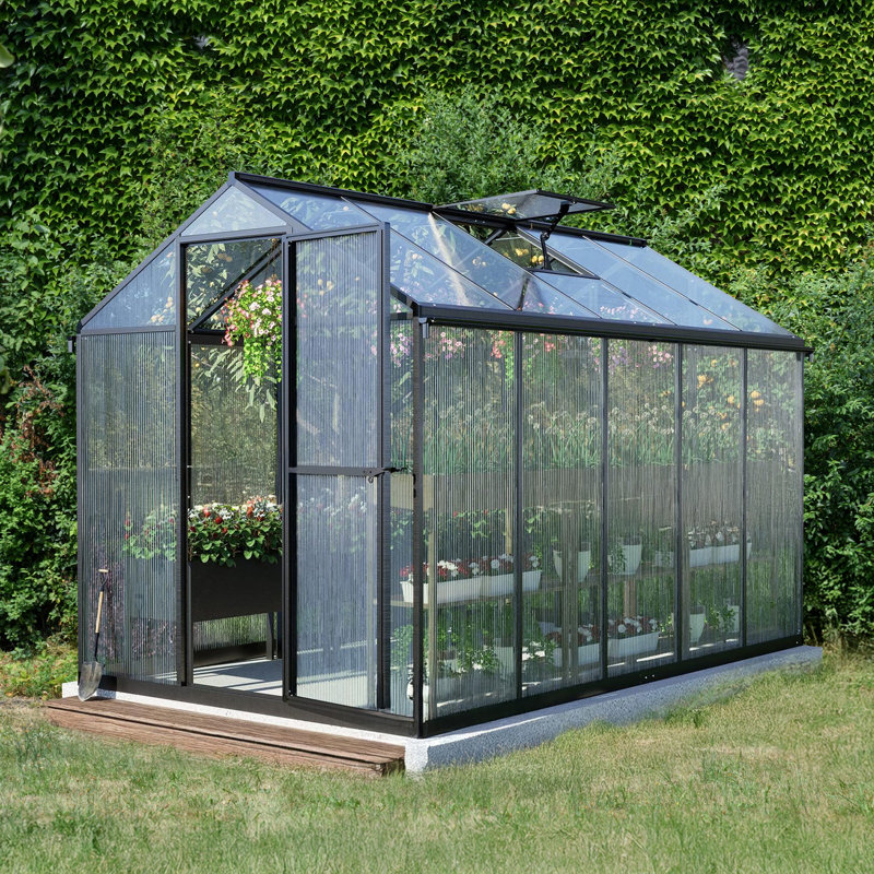 Walk-In Greenhouse, Black, 6' W x 10' D