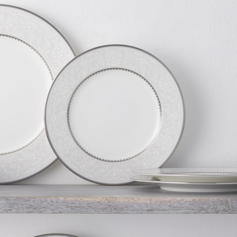 Brocato Floral Porcelain 5-Piece Place Setting with Platinum Band