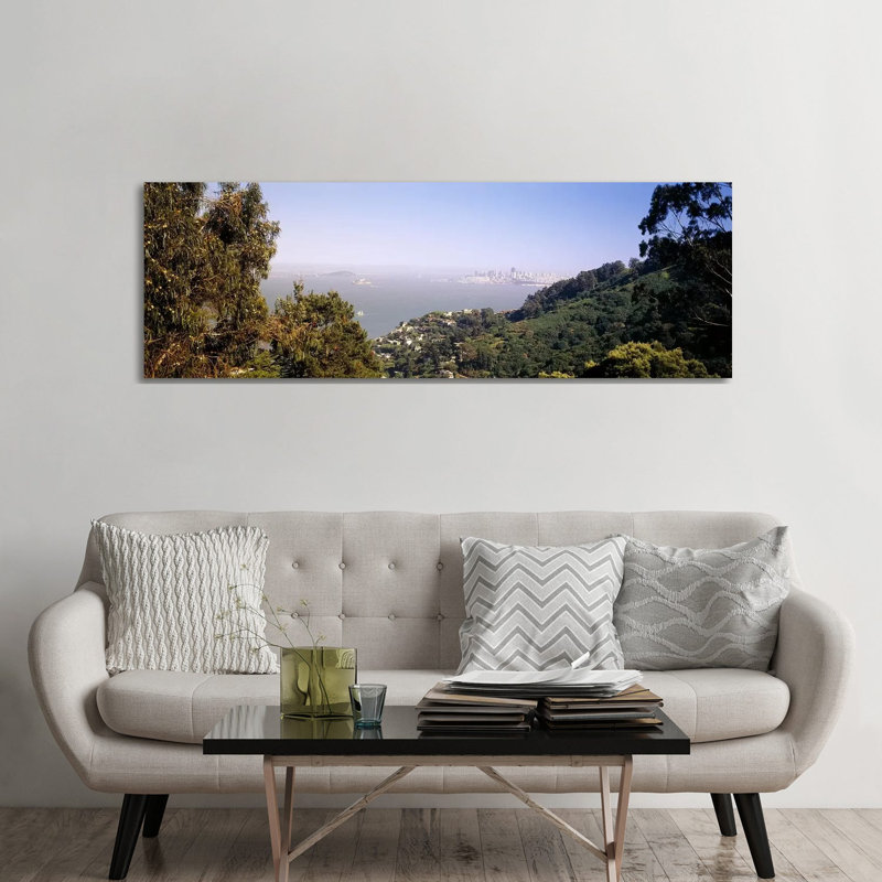 Trees On A Hill, Sausalito, San Francisco Bay, Marin County, California, USA #2 by Panoramic Images - Wrapped Canvas Panoramic Print