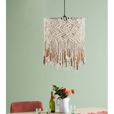 1 - Light Cream Unique/Statement Pendant
