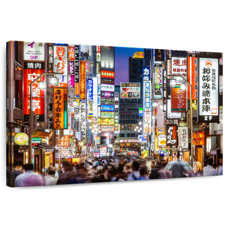 Crowded Shinjuku Tokyo, 24" H x 36" W