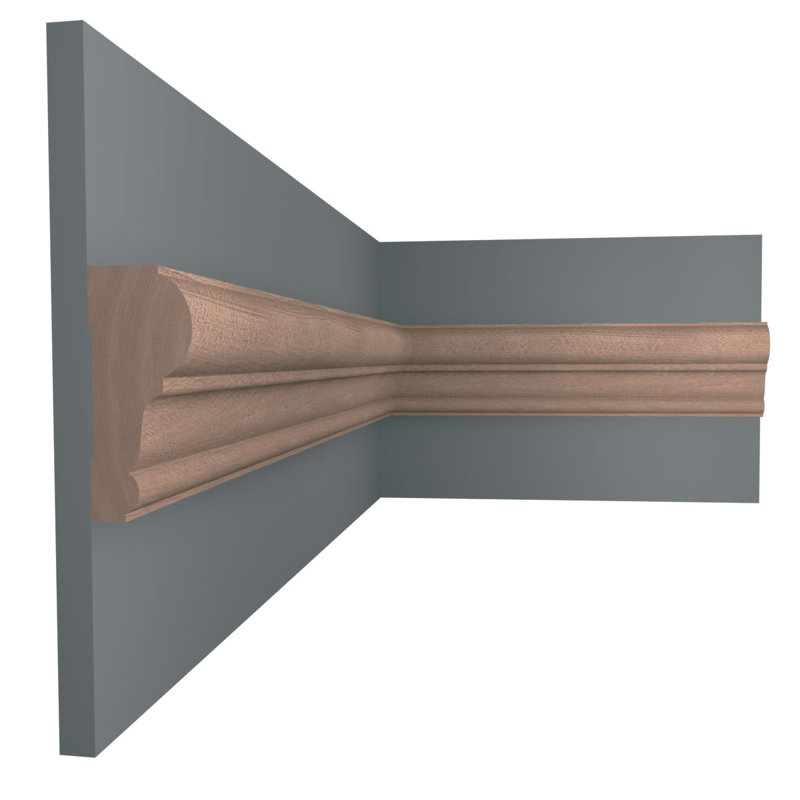 Sapele Mahogany 96" Solid Wood Chair Rail Molding