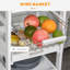 Mobile Kitchen Cart, Rolling Kitchen Island With Storage, Solid Wood Frame Utility Cart With Wire Fruit Baskets, Trays And Drawer