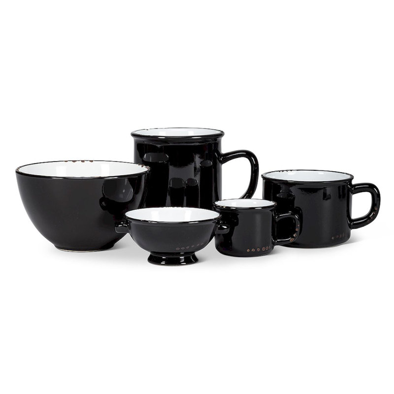 Tasse à cappuccino émaillée Naniouni, Noir
