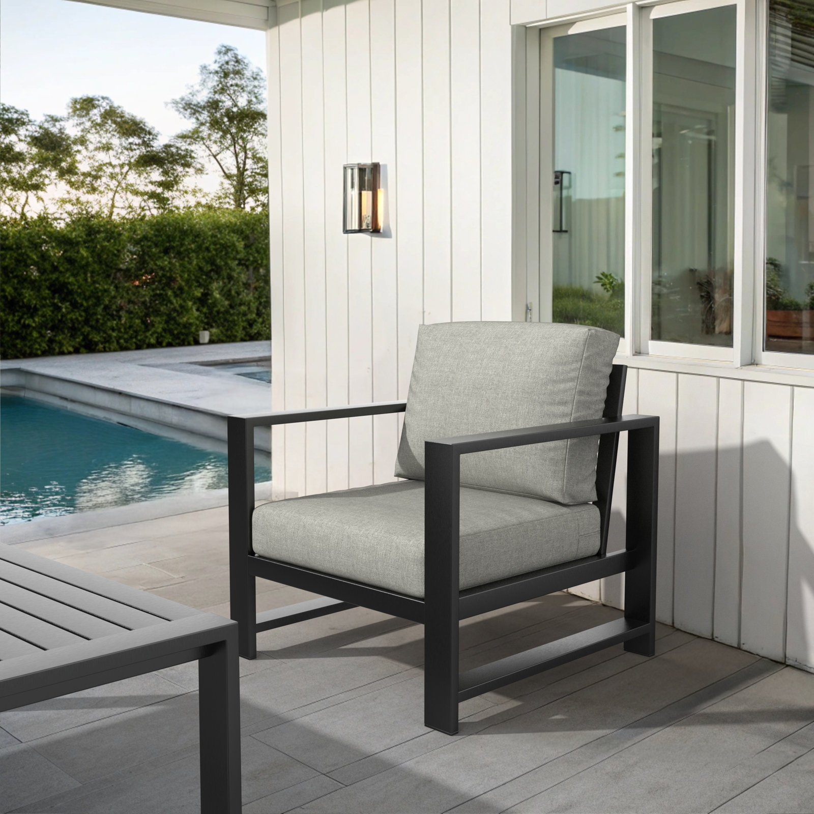 Dulcie Sunbrella® Patio Lounge Chair, Sunbrella® Canvas Granite